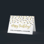 Gold Black Confetti Daughter Birthday Card<br><div class="desc">Birthday card for daughter with gold and black modern confetti pattern.</div>