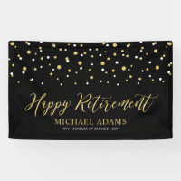 Gold & Black Confetti | Happy Retirement Party