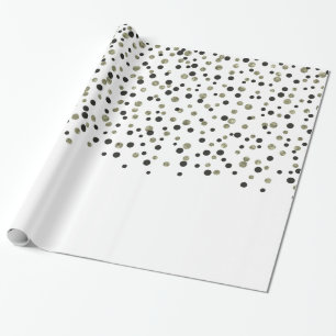Gold Black Confetti Wrapping Paper