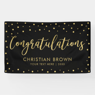 Gold & Black   Congratulations Party, Event Banner