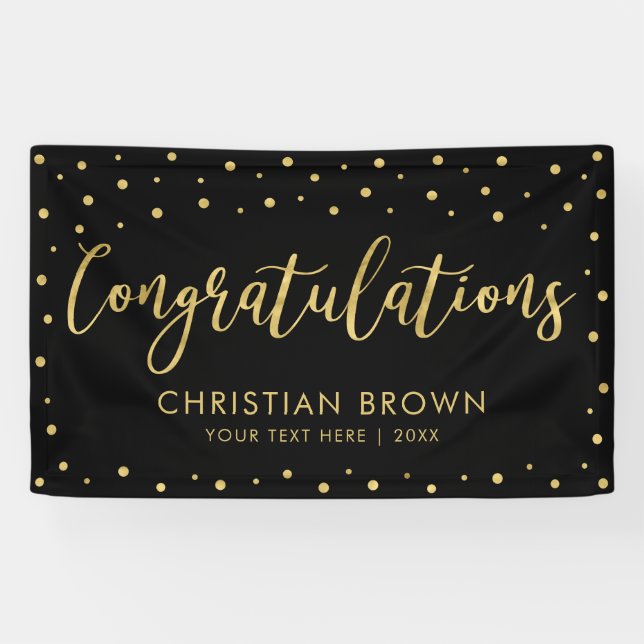 Gold & Black | Congratulations Party, Event Banner (Horizontal)
