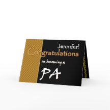 Gold Black Congratulations Physician's Assistant