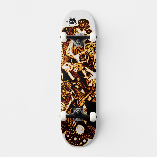 Gold Black Cool Skateboard (Front)