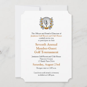 Gold Black Corporate Golf Tournament Invitation