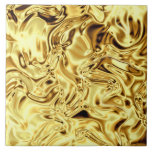 Gold Black Crinkle Pretty Ceramic Tile<br><div class="desc">This design of crinkled gold will look fabulous on any product!</div>