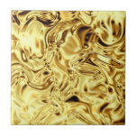 Gold Black Crinkle Pretty Ceramic Tile<br><div class="desc">This design of crinkled gold will look fabulous on any product!</div>