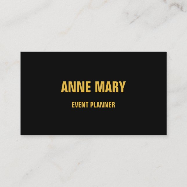 Gold Black Custom Colour Modern Classy Elegant Business Card (Front)