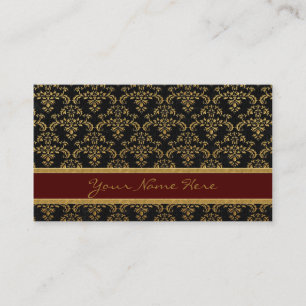 Gold & Black Damask Pattern Business Card