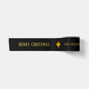 Gold Black Elegant Christmas Holiday Satin Ribbon