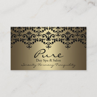 Gold & Black Elegant Damask Business Card
