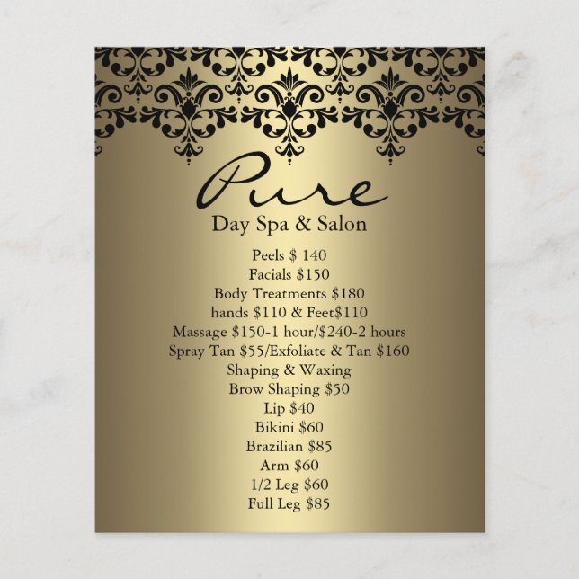 Gold & Black Elegant Damask Flyer (Front)