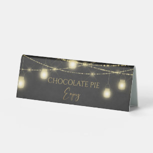 Gold Black Elegant Food Label Table Tent Sign