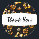 Gold & Black Elegant Hibiscus Floral Sticker<br><div class="desc">Gold & Black Elegant Hibiscus Floral Sticker. Customise with any text.</div>