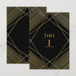 Gold & Black Elegant Modern Glam Deco Table Number