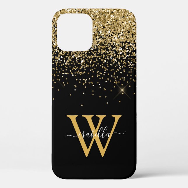 Gold Black Elegant Script Case-Mate iPhone Case (Back)