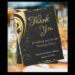 Gold Black Elegant Wedding Anniversary Thank You Postcard<br><div class="desc">Gold Black Elegant Wedding Anniversary Thank You Post Card is great for the elegant modern wedding. The card can be customised to make it personal for your wedding. Personalise it.</div>