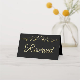 Gold & Black Elegant Wedding Reserved Place Card