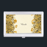 Gold & Black Exotic Jungle Cheetah Cream Glamour Business Card Holder<br><div class="desc">Gold & Black Exotic Jungle Cheetah Cream Glamour Card Holder. Customise with any text or leave it blank.</div>