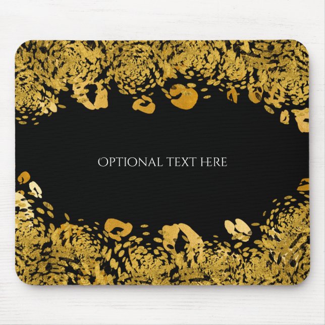 Gold & Black Exotic Jungle Cheetah Elegant Glam Mouse Pad (Front)