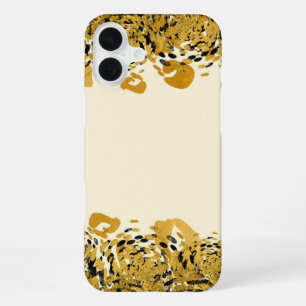Gold & Black Exotic Jungle Cheetah Glamour Cream iPhone 16 Plus Case