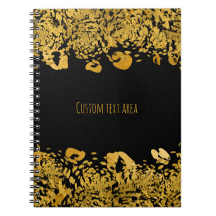 Gold & Black Exotic Jungle Elegant Glam Cheetah Notebook