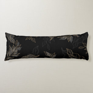 Gold Black Floral Body Cushion
