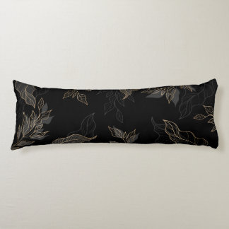 Gold Black Floral Body Cushion