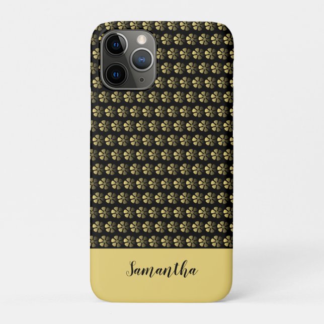 Gold Black Floral  Case-Mate iPhone Case (Back)