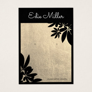 Gold Black Floral Earring Display