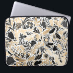 Gold Black Floral Leaves Illustration Pattern Laptop Sleeve<br><div class="desc">This elegant and modern pattern is perfect for the stylish and trendy woman. It features a faux printed gold foil, black, gray, and white hand-drawn flowers, and leaf illustration pattern. It's a chic, pretty, unique, and luxe design; ideal for the sophisticated and classy lady. All blooms and leaves are one-of-a-kinds...</div>