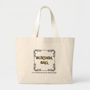 GOLD BLACK FLORAL NATURAL CANVAS LARGE BUR'DEN TOTE BAG