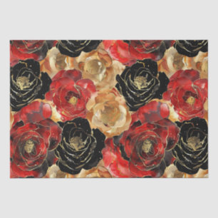 Gold Black Floral Party Bridal Shower  Tissue Paper