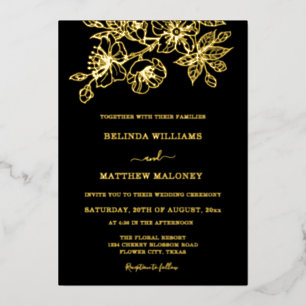 Gold Black Floral Wedding