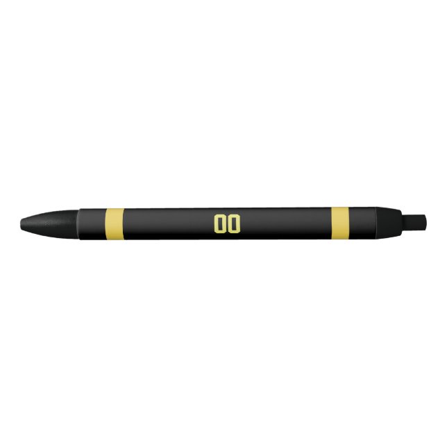Gold & Black Football Team Personalised Ink Pen (Front)