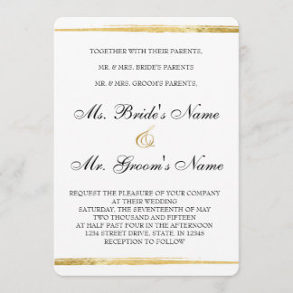 Gold & Black Formal Wedding Invitation
