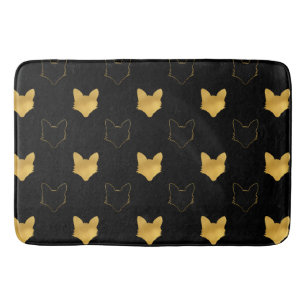 Gold Black Foxes Bath Mat