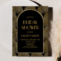 Gold Black Geometric Art Deco Bridal Shower
