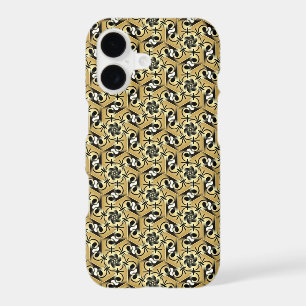 Gold Black Geometric Swirl Pattern iPhone 7 Case