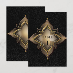 Gold Black Glam Exotic Chic Party Table Number