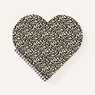 Gold Black Glam Leopard Print Notebook