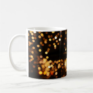 Gold Black Glitter: Abstract De-focused Background Coffee Mug