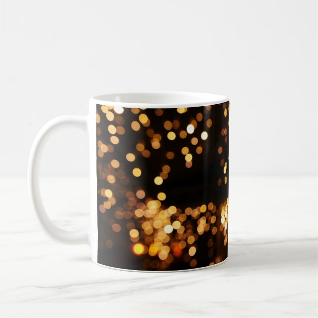 Gold Black Glitter: Abstract De-focused Background Coffee Mug (Left)