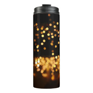 Gold Black Glitter: Abstract De-focused Background Thermal Tumbler