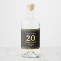 Gold Black Glitter Cheers To 20 Years Anniversary