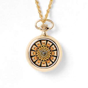 Gold & Black ~ Golden Bow Circle ~ Unique ~ Watch