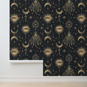 Gold Black Goth Mystical Wallpaper
