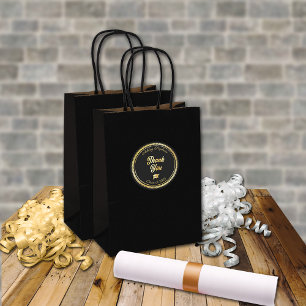 Gold Black Grad Cap Class of 2023 Thank You Classic Round Sticker