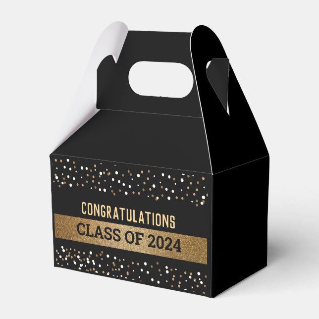 Gold black Graduate Personalised Class of 20214 Favour Box (Front Side)