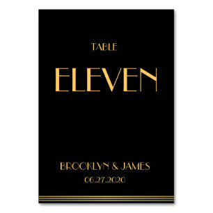 Gold Black Great Gatsby Wedding Table Numbers