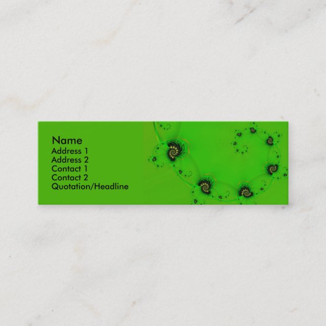 Gold Black Green Mini Business Card (Front)